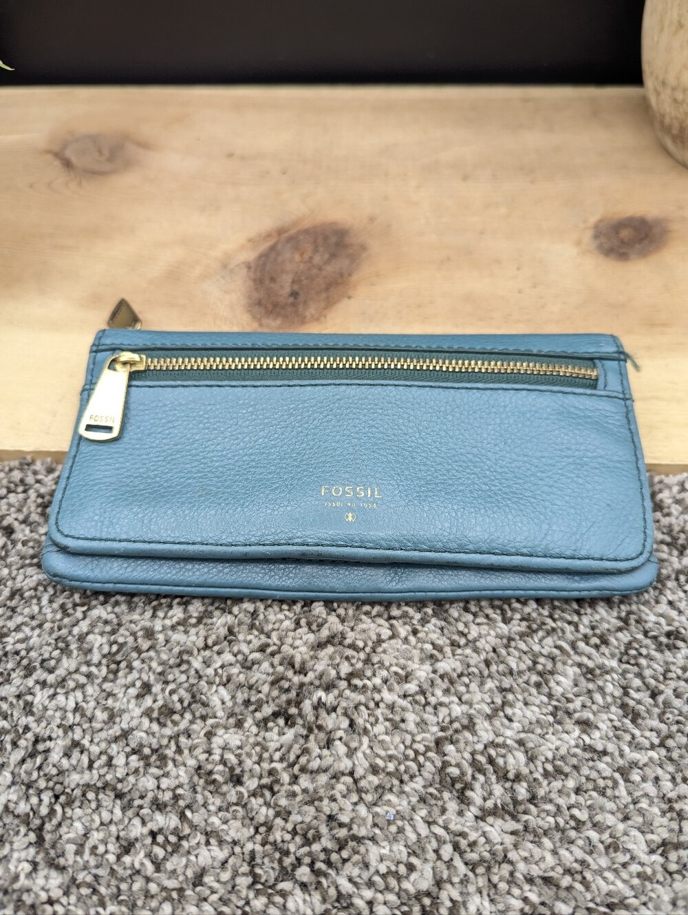 Fossil Green Leather Wallet Card Holder
